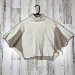 Benedetta B | White& Cream Crop Top Sweater Poncho